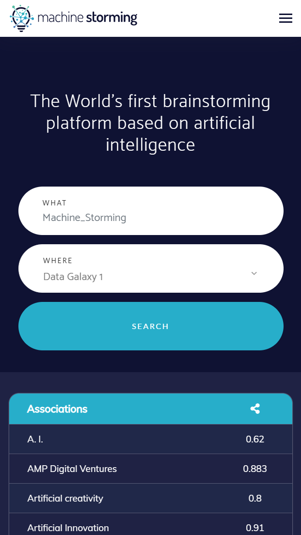 Machine Storming App Mobile Demo Screen